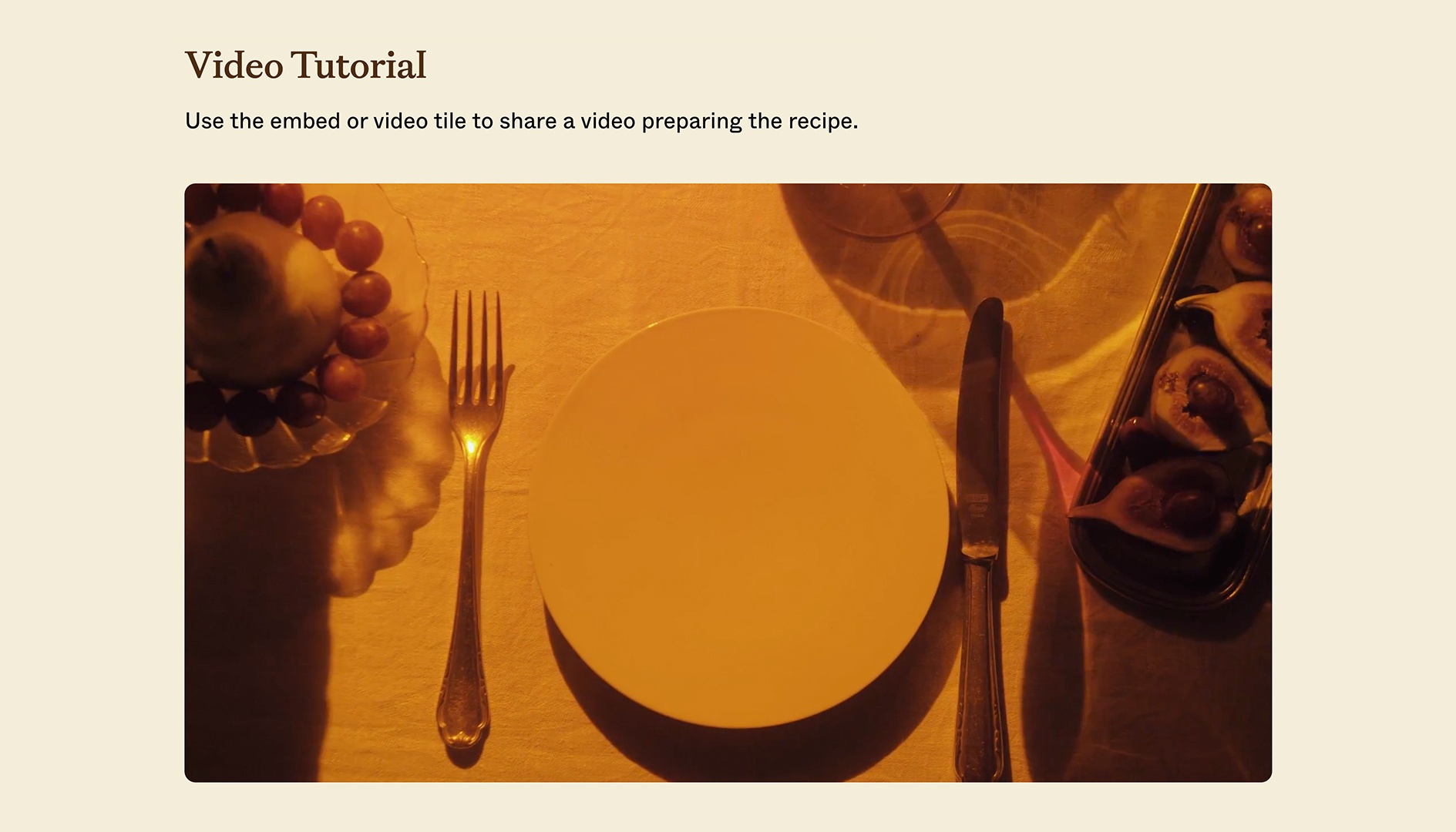 Recipe Template - Video Tutorial
