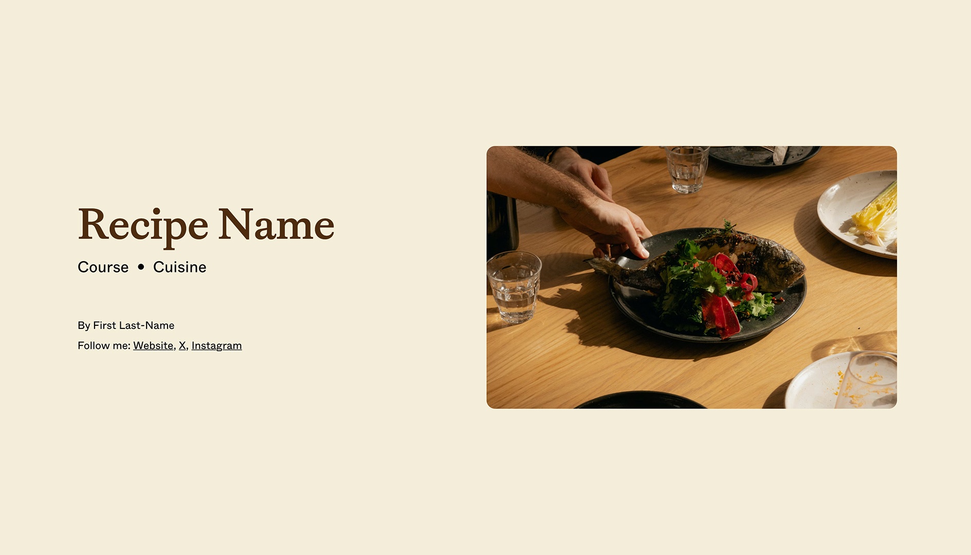 Recipe Template - Overview