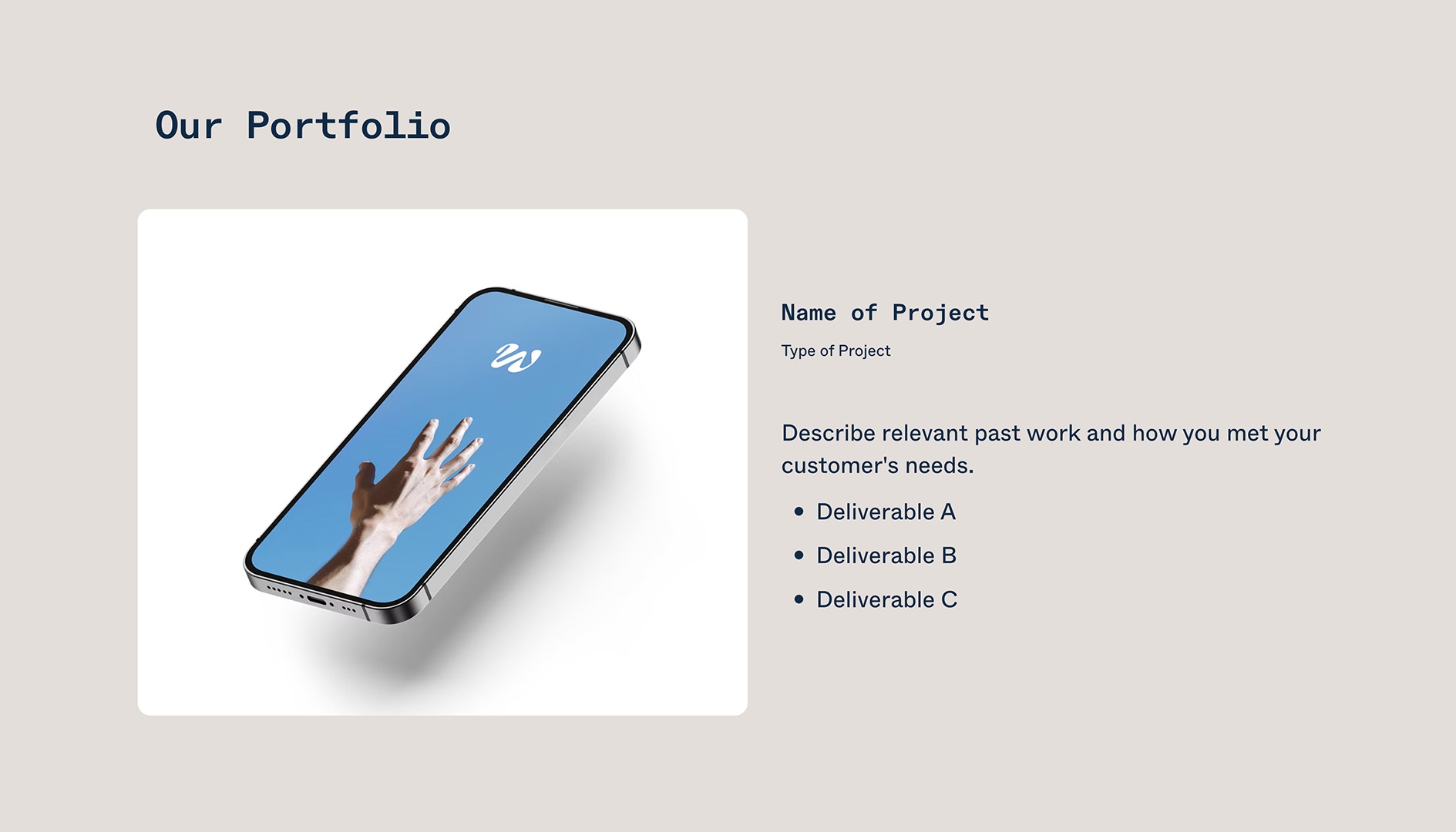 Project Proposal Template - Our Portfolio