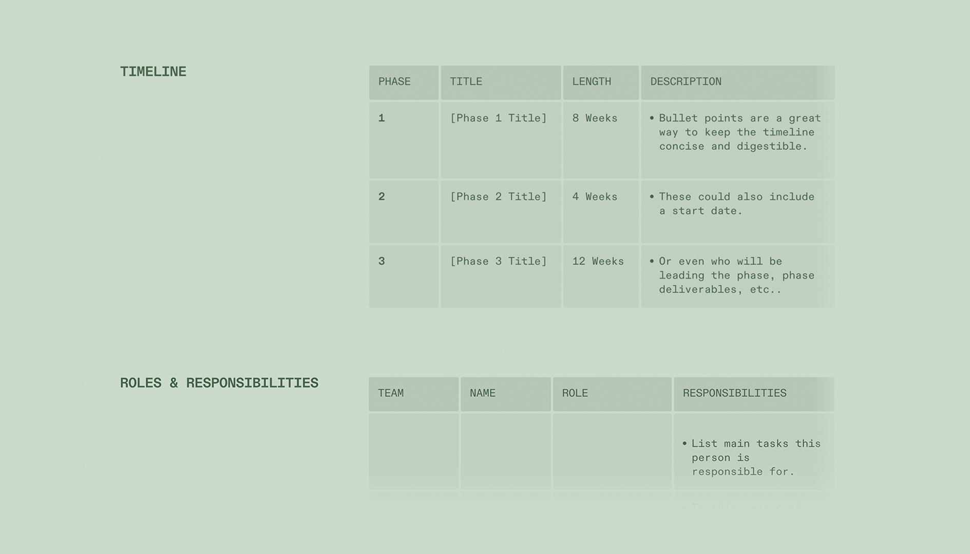 Project Kick Off Template - Timeline