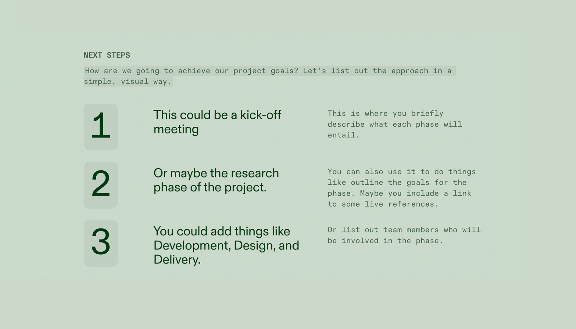 Project Kick Off Template - Next Steps