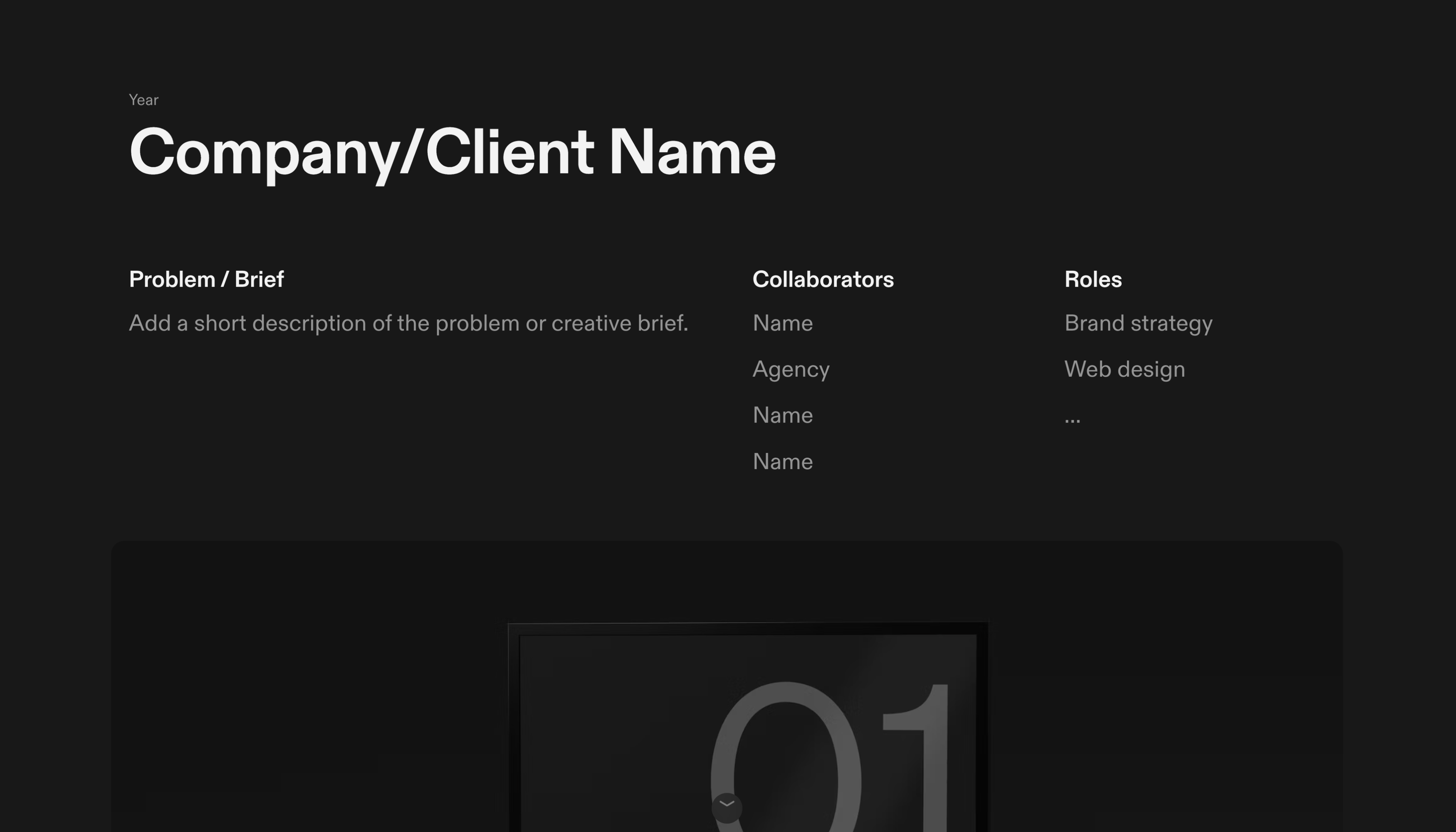Product Design Portfolio Template – Brief Section