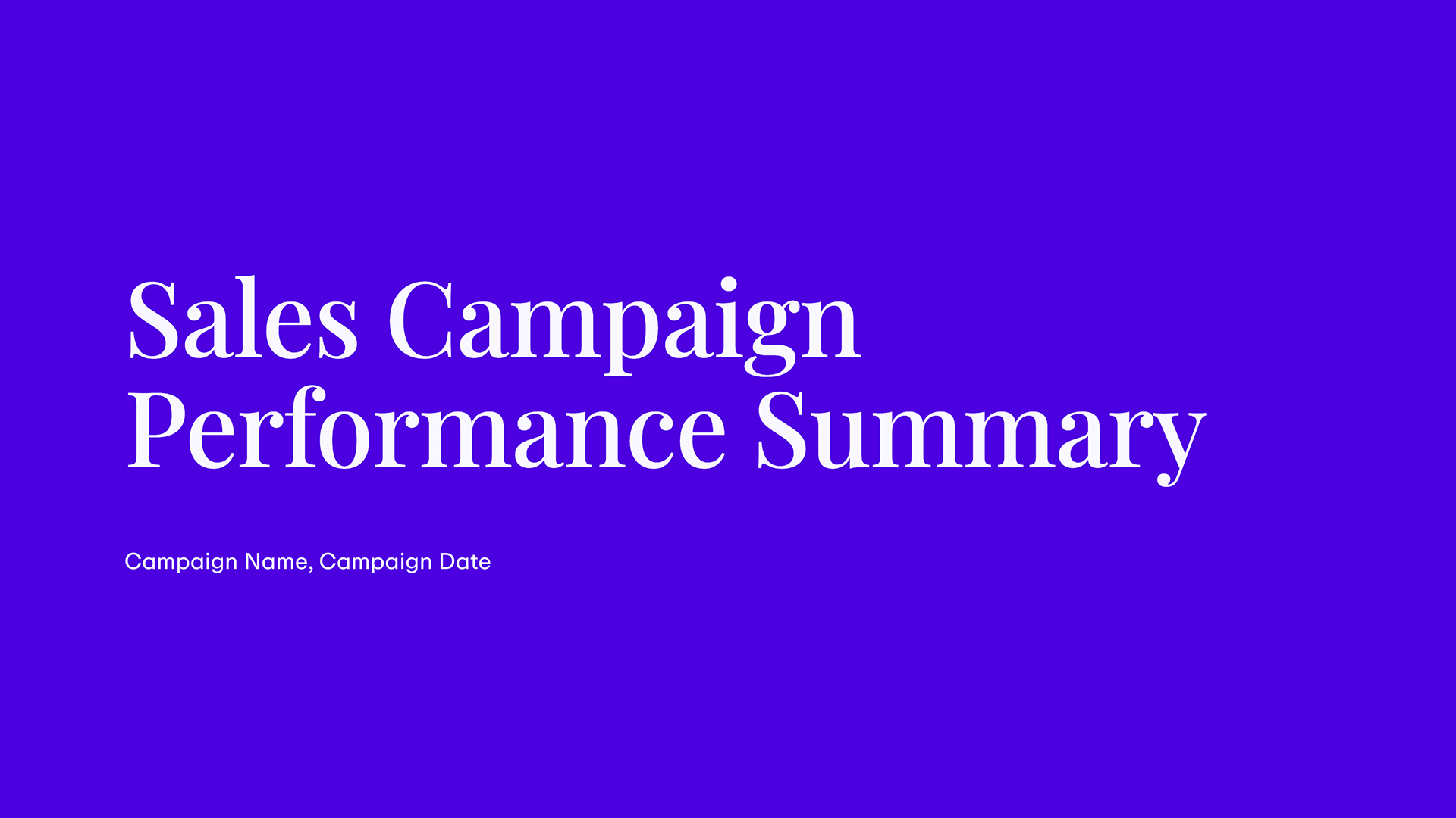 Top 10 Sales Campaign Performance Summary Report presentation templates